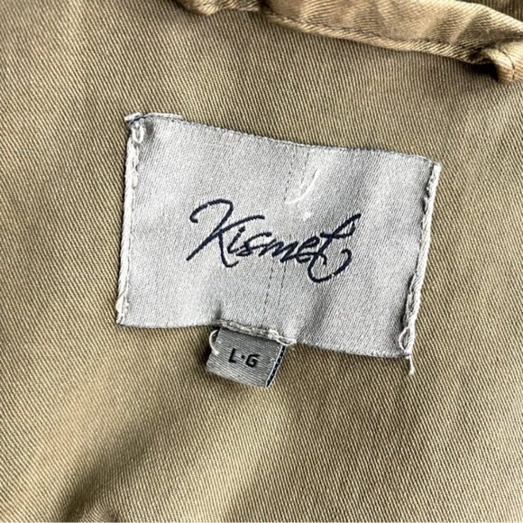 Kismet Tan With Black Southwestern Print Trim Utility Jacket L - Picture 3 of 16